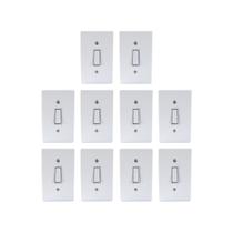 Kit 10 interruptor 1 tecla simples c/placa 10a gelo radial