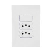 Kit 10 Interruptor 1 Tecla Simples e 2 Tomadas Bco. 10A I9 Kit 10 Interruptor 1 Tecla Simples e 2 Tomadas Bco. 10A I9