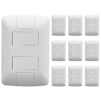 Kit 10 Interruptor Duplo 6A Tramontina Aria Cor Branca Kit 10 Interruptor Duplo 6A Tramontina Aria Cor Branca