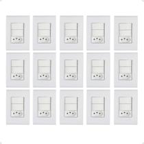 Kit 10 Interruptor Duplo + Tomada 10A 4X2 Liz Tramontina