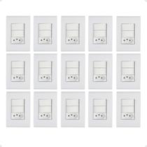 Kit 10 Interruptor Duplo + Tomada 10A 4X2 Liz Tramontina