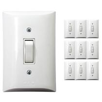 Kit 10 Interruptor Simples 1 Tecla 10A Branco Com Placa Espelho Bivolt 127v e 250v Kit 10 Interruptor Simples 1 Tecla 10A Branco Com Placa Espelho Bivolt 127v e 250v