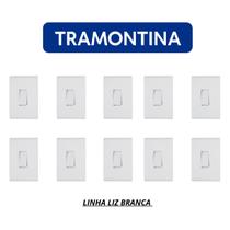 Kit 10 Interruptor Simples 1 Tecla Tramontina Liz Branco