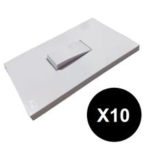 Kit 10 Interruptor Simples 10A 4x2 Blux Recta Branco Gloss
