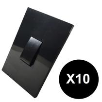 Kit 10 Interruptor Simples 10A 4x2 Blux Recta Preto Gloss