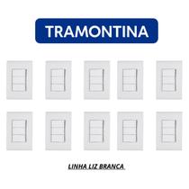Kit 10 Interruptor Simples 3 Teclas Tramontina Liz Branco