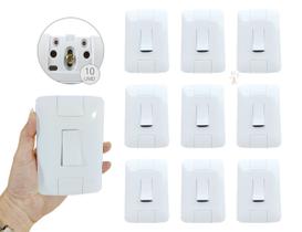 Kit 10 Interruptor Simples Aria Branco Tramontina 6A/250V Com Parafusos e Furo Oblongo