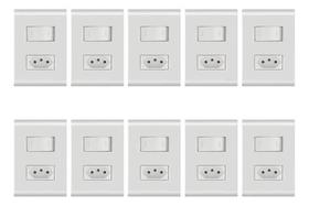 Kit 10 Interruptor Simples C/ Tomada 20a/250v Liz Tramontina