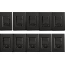 Kit 10 Interruptor Simples com Tomada 10A- Tramontina Grafite