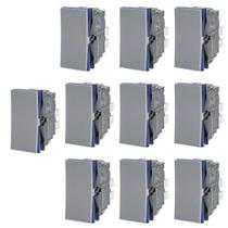 Kit 10 Interruptor Simples Pial Plus+(mais) 611010cz+ Cinza Kit 10 Interruptor Simples Pial Plus+(mais) 611010cz+ Cinza
