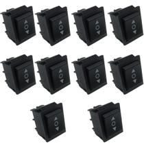 Kit 10 Interruptor Talha e Guincho Eletrico Botao Sobe Desce - Preto