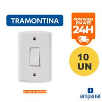 Kit 10 Interruptor Tecla Simples com Placa Branca Lux2 4x2 2P+T 10A 250V Tramontina Kit 10 Interruptor Tecla Simples com Placa Branca Lux2 4x2 2P+T 10A 250V Tramontina