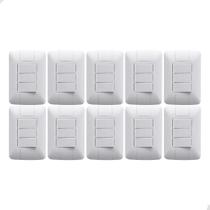 Kit 10 Interruptor Triplo 4X2 Embutir Branco Aria Tramontina