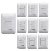 Kit 10 Interruptor Triplo Simples 6A Branco Aria Tramontina