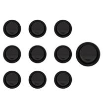 Kit 10 Interruptores Bolinha de Tecla para Móveis MarGirius Moldura M9 com Cabo Série 16.000 Preto