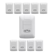 Kit 10 Interruptores duplo 6A + 1 tomada 20A Tramontina aria Kit 10 Interruptores duplo 6A + 1 tomada 20A Tramontina aria