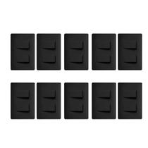 Kit 10 Interruptores Duplo Simples Preto Distantes 16A/250V Com Placa Suporte - FAME
