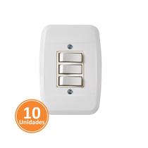 Kit 10 Interruptores Pezzi com Placa Branco