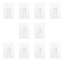 Kit 10 Interruptores Simples 1 Tecla 4x2 Branco Pluzie Kit 10 Interruptores Simples 1 Tecla 4x2 Branco Pluzie