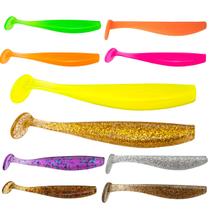 Kit 10 Isca Artificial Soft Shad 6cm ou 9cm Silicone Macia Para Pesca de Tucunaré Robalo Traíra