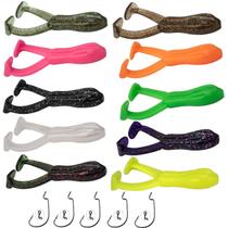 Kit 10 Isca Sapo Soft Frog 9,5cm 14 Gramas Sinking 5 Anzol Offset Para Pesca Esportiva Traíra Tucunaré Black Bass Kit 10 Isca Sapo Soft Frog 9,5cm 14 Gramas Sinking 5 Anzol Offset Para Pesca Esportiva Traíra Tucunaré Black Bass
