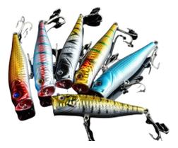 Kit 10 Iscas Anzol D Pesca Artificial Olhos 3d Super Ação