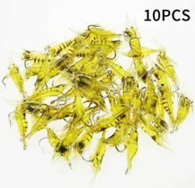 Kit 10 iscas artificiais camarão silicone aromatizada