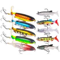 Kit 10 Iscas Artificiais modelo Hélice whopper + isca softs