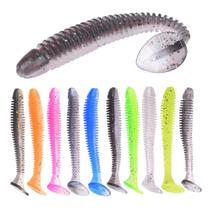 Kit 10 Iscas Artificial Silicone Soft Corpo Espiral realista para tucunaré dourado robalo traira