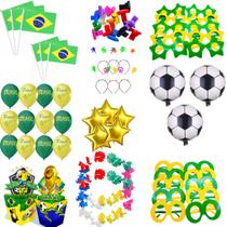 Kit 10 Itens Copa Do Mundo Brasil Bandeirinha Óculos Balão - Bolinha Magica