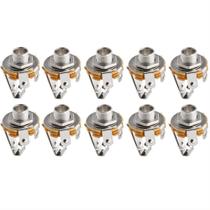 Kit 10 Jack P10 Mono 1/4" Circuito Fechado Entrada Para Fone