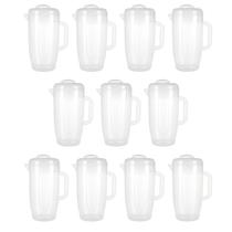 Kit 10 Jarra Plástica 3 Litros Transparente Com Tampa Plasvale
