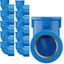 Kit 10 Joelho Azul Soldável 90 Graus 3/4 1/2 25/20mm Tigre