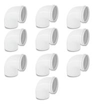 Kit 10 Joelho Cotovelo Esgoto 90 Branco 50mm Fortlev