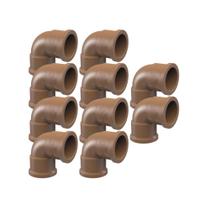 Kit 10 Joelho Soldável 1 1/2" (50MM) Tigre 90 graus PVC Marrom Água Fria