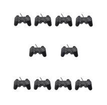 Kit 10 Joystick Controle Para Pc Gamer Jogos Vibração Dual Shock Usb Com Fio