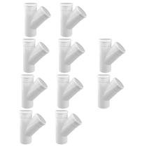 Kit 10 Junção Simples Em Y 50mm Esgoto Branco Conexão Kit 10 Junção Simples Em Y 50mm Esgoto Branco Conexão