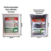 Kit 10 L Perlita Expandida Grossa e 10 L Casca De Arroz Carbonizada kit plantio Grow culrtivo - Aimirim