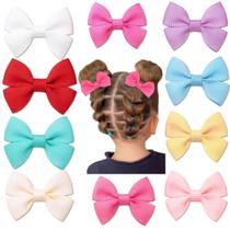 Kit 10 Lacinhos Infantis de Bebê Bico de Pato Encapado