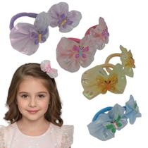 Kit 10 Laços de Cabelo Laços de Cabelo Xuxa Infantil Rabicós Borboleta Transparente