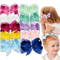 Kit 10 Laços Grandes Cabelo Boutique Infantil Bico de Pato