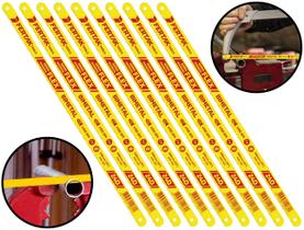 Kit 10 Lâminas Flexíveis 24 Dentes P/ Arco De Serra Manual Profissional Madeira Metal 300 mm