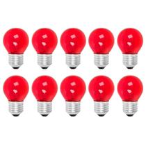Kit 10 Lampada Bolinha Decorativa Colorida Abajur Festa 15WX127V Mini Bulbo Lustre