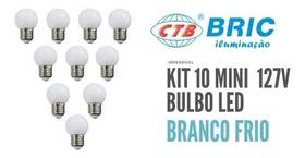 Kit 10 Lampada Bolinha Led 1w Branco Frio 127v E27