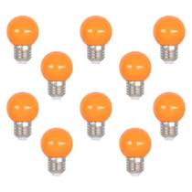 Kit 10 Lampada Bolinha Led 1W Camarim Varal Espelho Laranja