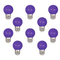 Kit 10 Lampada Bolinha Led 1W Camarim Varal Espelho Roxo