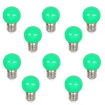 Kit 10 Lampada Bolinha Led 1W Camarim Varal Espelho Verde