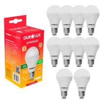 Kit 10 Lâmpada Branca Morna Led 9w 110v/220v Potente Bivolt