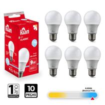 Kit 10 Lâmpada Bulbo LED 9W 6500K Bivolt Kian 127V 220V