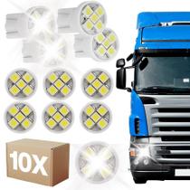 Kit 10 Lâmpada Caminhão LED Pingo T10 24V Meia Luz Branca Kit 10 Lâmpada Caminhão LED Pingo T10 24V Meia Luz Branca